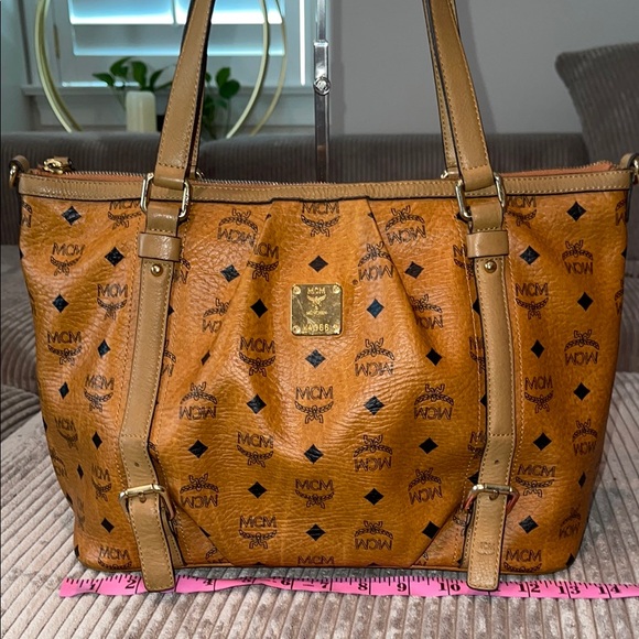 LIKE NEW MCM Brown Visetos Monogram Tote - Picture 2 of 16